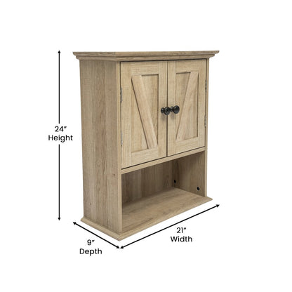 Farmhouse Wall Mounted Bathroom Medicine Cabinet, Brown