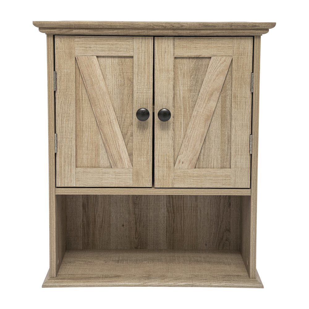 Farmhouse Wall Mounted Bathroom Medicine Cabinet, Brown