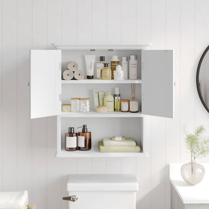 Farmhouse Wall Mounted Bathroom Medicine Cabinet, White