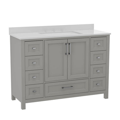 48 Inch Bathroom Vanity with Sink, Storage Cabinet with Soft Close Doors, Gray