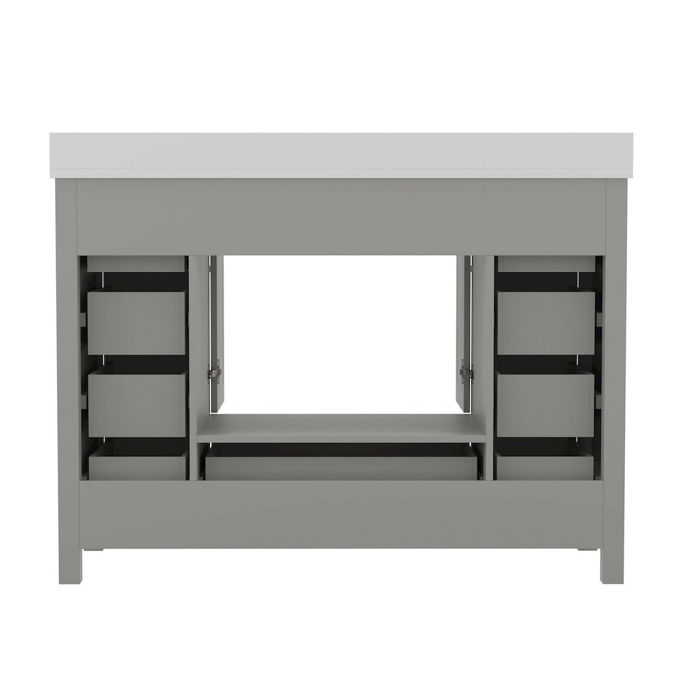 48 Inch Bathroom Vanity with Sink, Storage Cabinet with Soft Close Doors, Gray