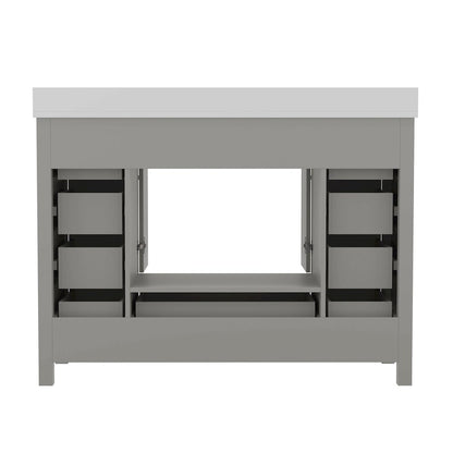 48 Inch Bathroom Vanity with Sink, Storage Cabinet with Soft Close Doors, Gray