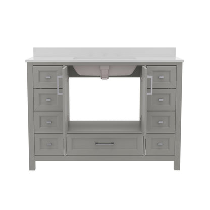48 Inch Bathroom Vanity with Sink, Storage Cabinet with Soft Close Doors, Gray