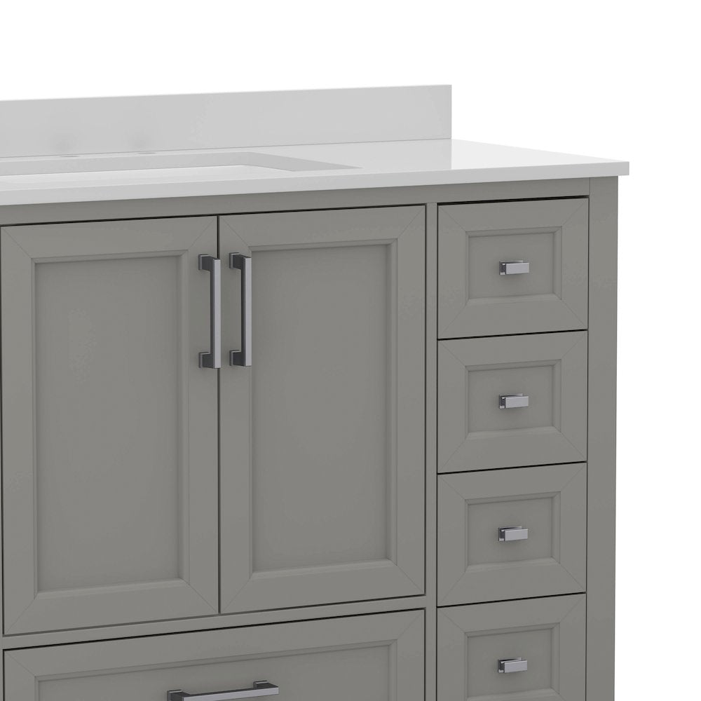 48 Inch Bathroom Vanity with Sink, Storage Cabinet with Soft Close Doors, Gray