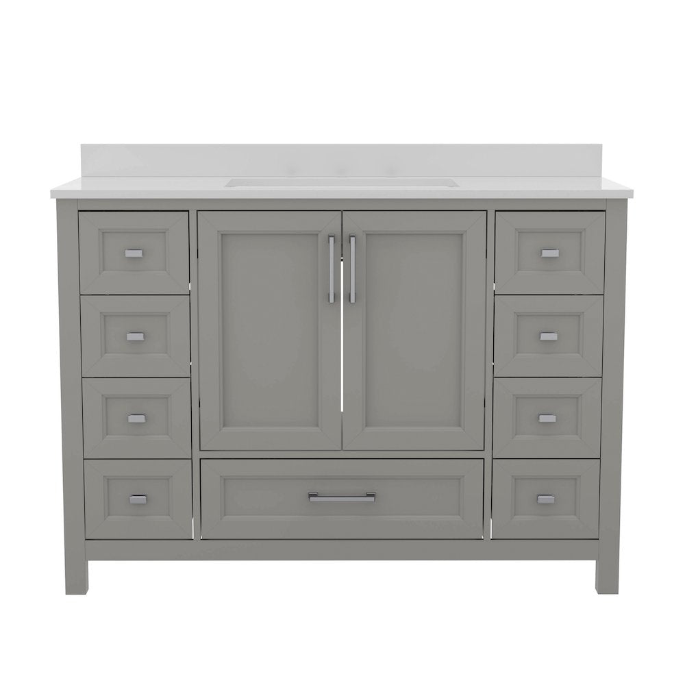 48 Inch Bathroom Vanity with Sink, Storage Cabinet with Soft Close Doors, Gray