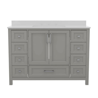 48 Inch Bathroom Vanity with Sink, Storage Cabinet with Soft Close Doors, Gray