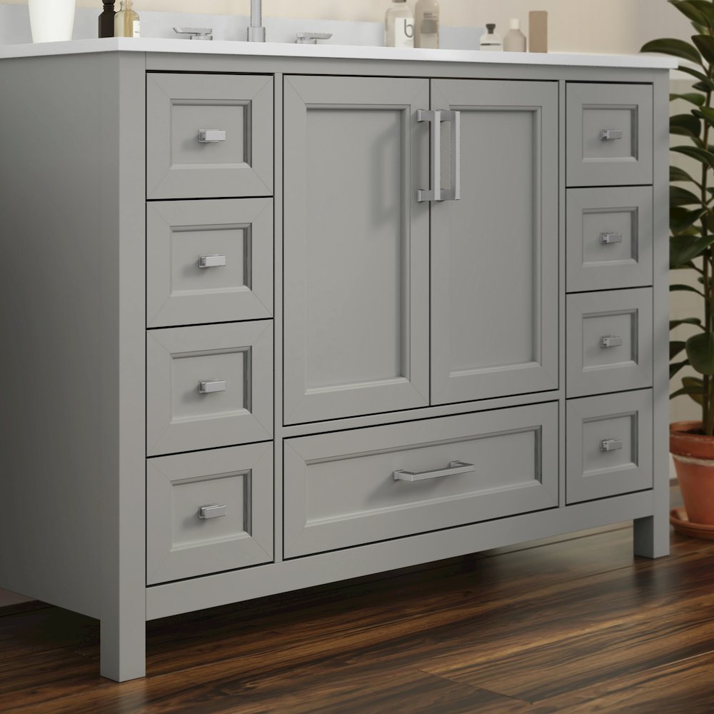 48 Inch Bathroom Vanity with Sink, Storage Cabinet with Soft Close Doors, Gray