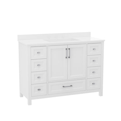48 Inch Bathroom Vanity with Sink, Storage Cabinet with Soft Close Doors, White