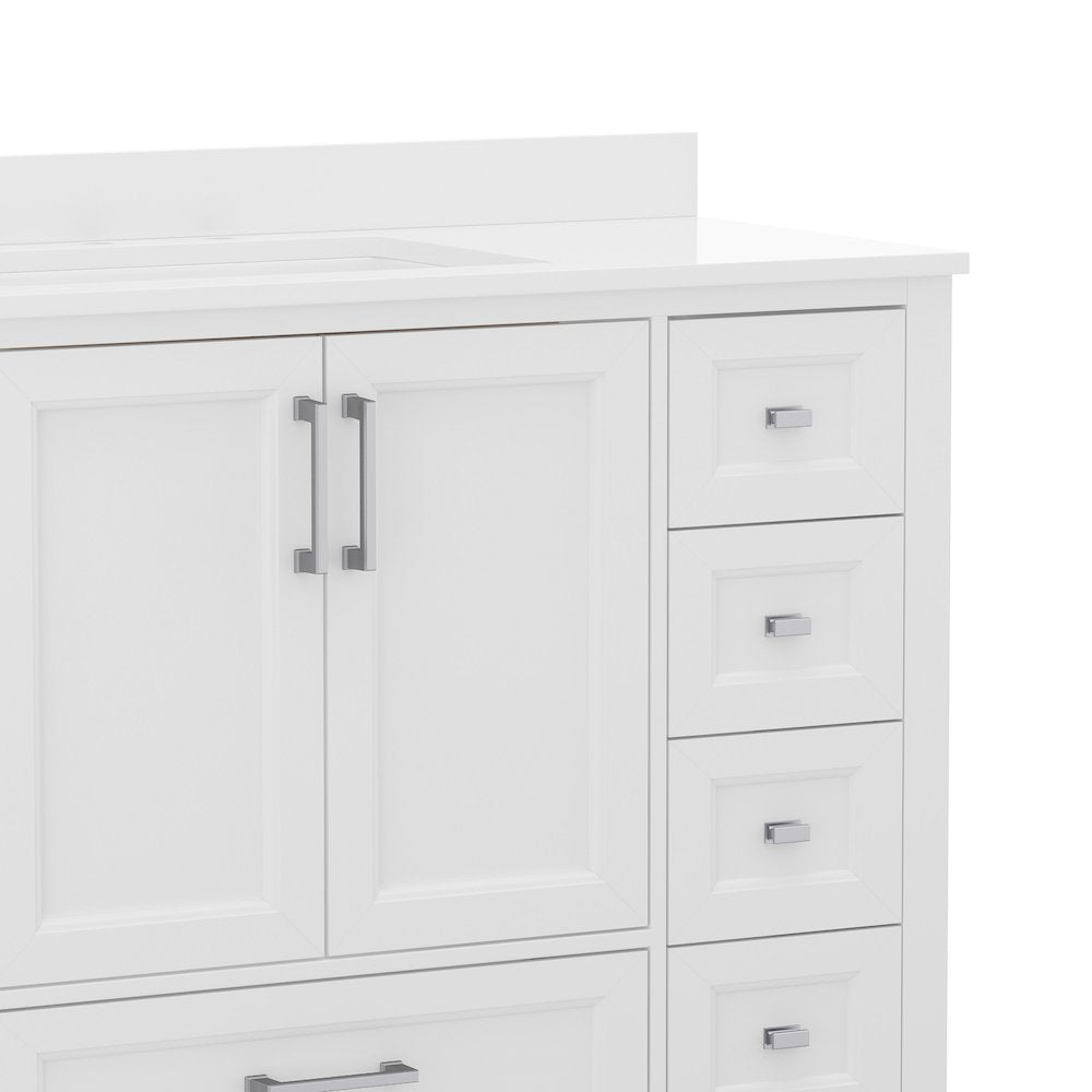 48 Inch Bathroom Vanity with Sink, Storage Cabinet with Soft Close Doors, White