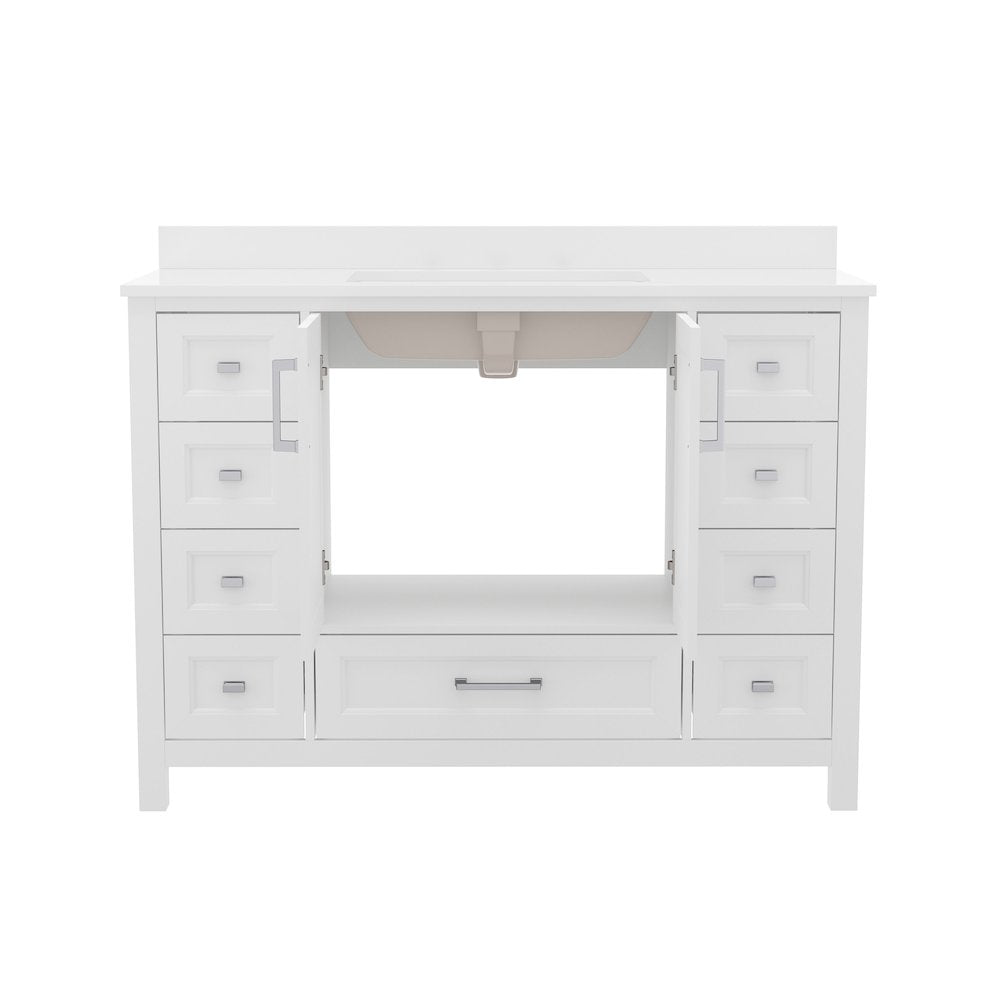 48 Inch Bathroom Vanity with Sink, Storage Cabinet with Soft Close Doors, White