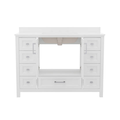 48 Inch Bathroom Vanity with Sink, Storage Cabinet with Soft Close Doors, White