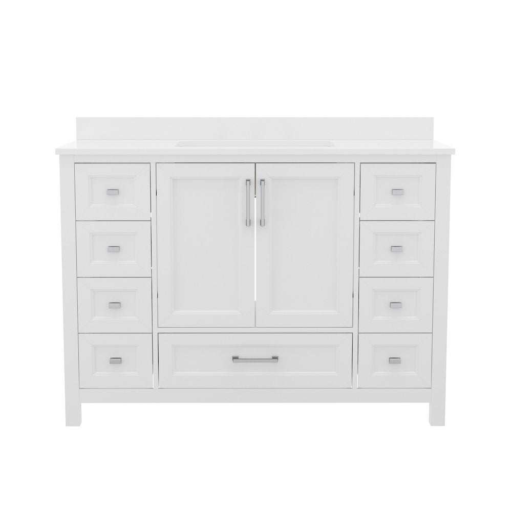 48 Inch Bathroom Vanity with Sink, Storage Cabinet with Soft Close Doors, White