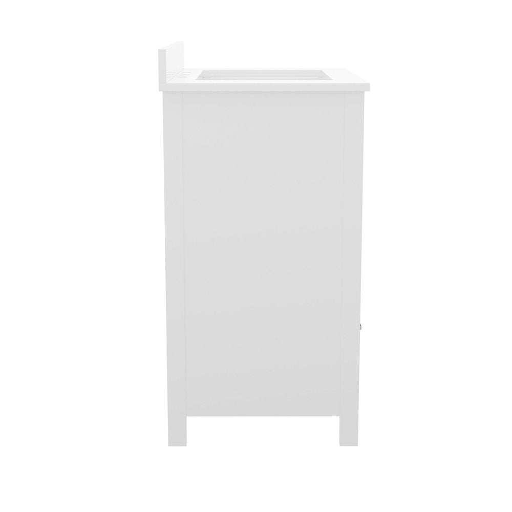 30in Bathroom Vanity with Sink, Storage Cabinet with Soft Close Doors, White