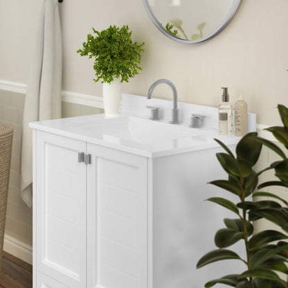 30in Bathroom Vanity with Sink, Storage Cabinet with Soft Close Doors, White