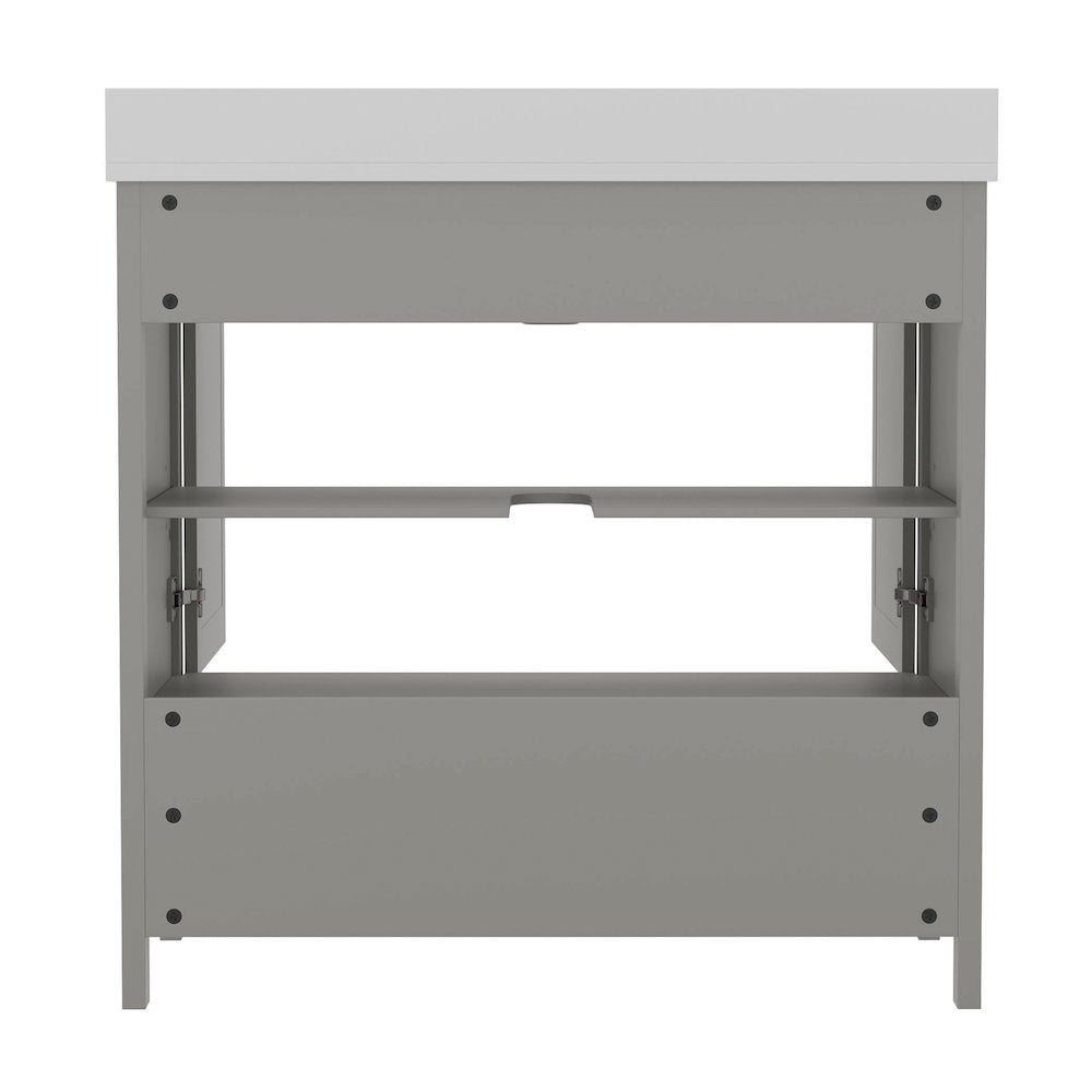 36in Bathroom Vanity with Sink, Storage Cabinet with Soft Close Doors, Gray