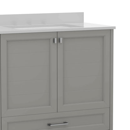 36in Bathroom Vanity with Sink, Storage Cabinet with Soft Close Doors, Gray
