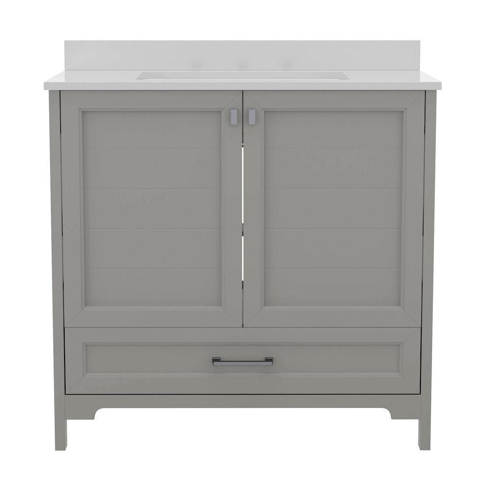 36in Bathroom Vanity with Sink, Storage Cabinet with Soft Close Doors, Gray