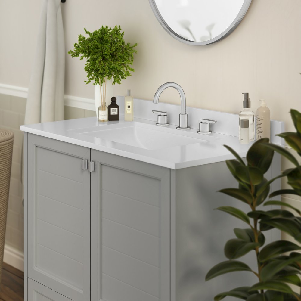 36in Bathroom Vanity with Sink, Storage Cabinet with Soft Close Doors, Gray