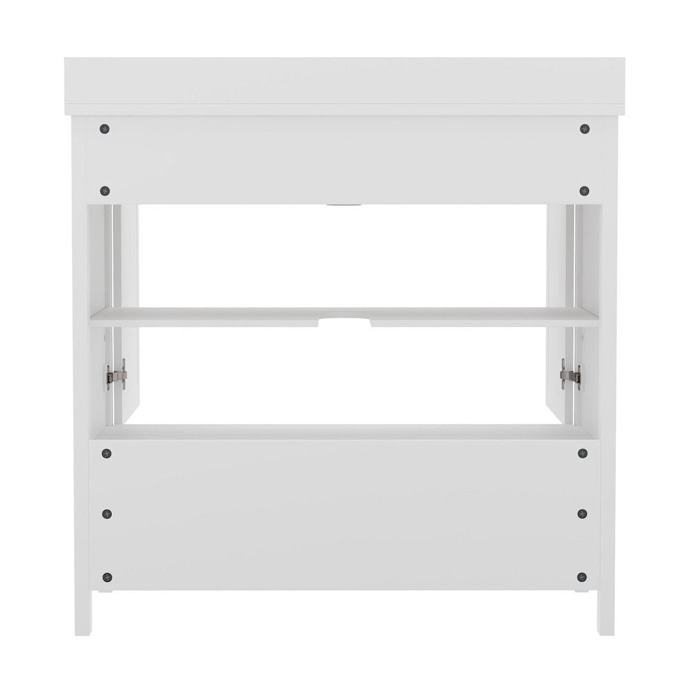 36in Bathroom Vanity with Sink, Storage Cabinet with Soft Close Doors, White