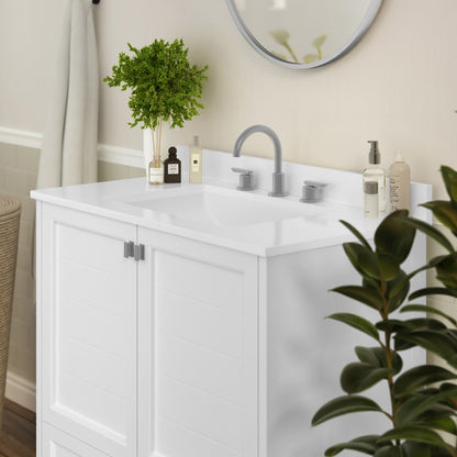 36in Bathroom Vanity with Sink, Storage Cabinet with Soft Close Doors, White