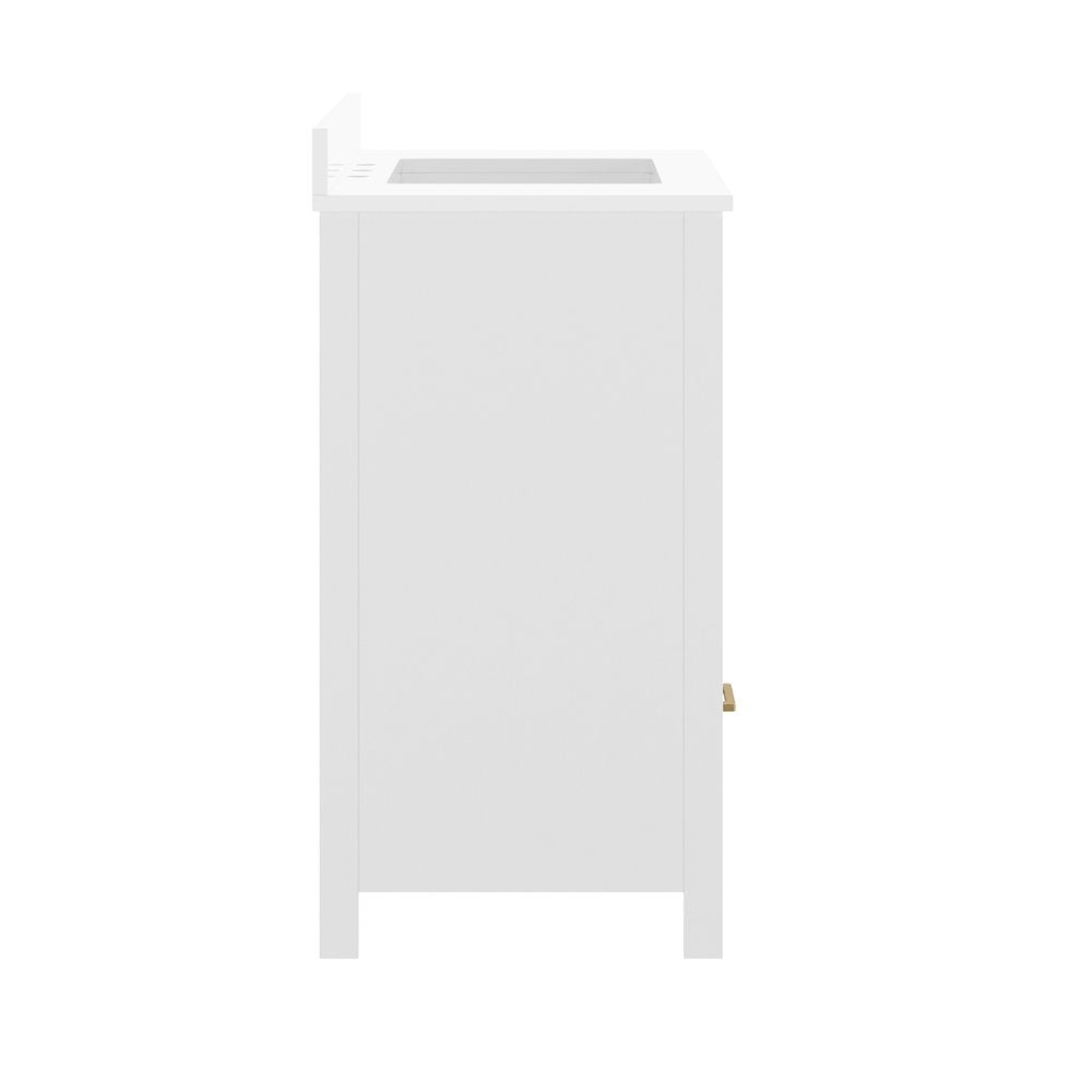 Haven 36" Bathroom Vanity with Sink, Storage Cabinet with Gold Hardware, White