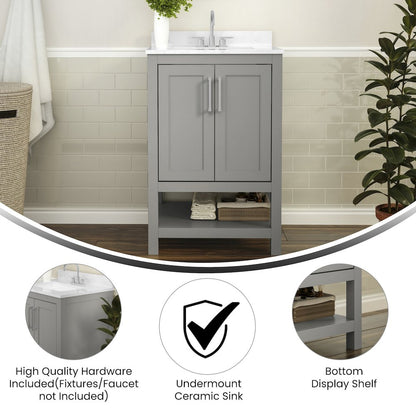 24 Inch Contemporary Bathroom Vanity with Sink Combo