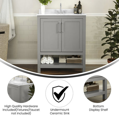 30 Inch Contemporary Bathroom Vanity with Sink Combo