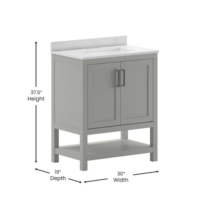 30 Inch Contemporary Bathroom Vanity with Sink Combo