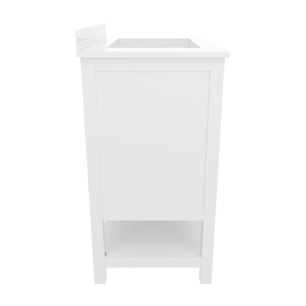 30 Inch Contemporary Bathroom Vanity with Sink Combo, White Frame/Gold Hardware