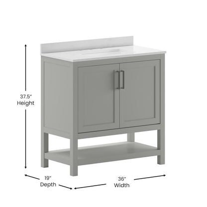 36 Inch Contemporary Bathroom Vanity with Sink Combo