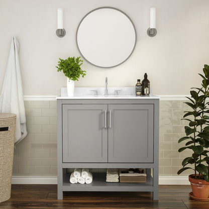 36 Inch Contemporary Bathroom Vanity with Sink Combo