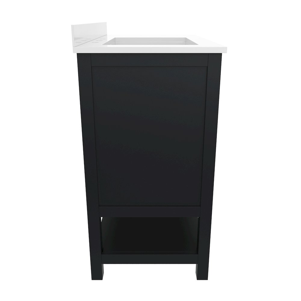 36in Bathroom Vanity with Storage Drawers and Sink Combo, Black Frame