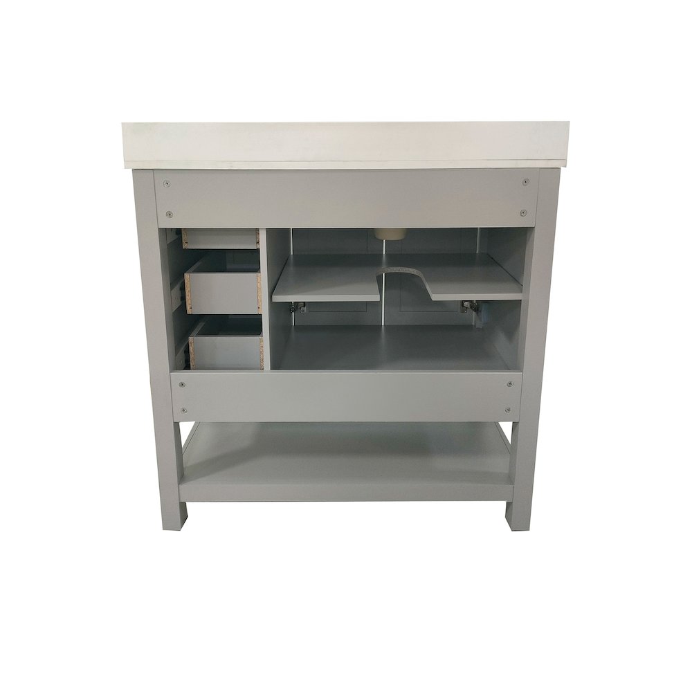36 Inch Contemporary Bathroom Vanity with Storage Drawers and Sink Combo