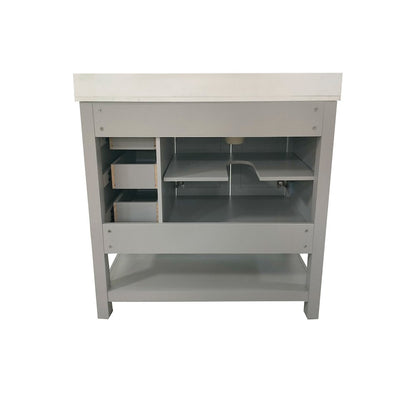 36 Inch Contemporary Bathroom Vanity with Storage Drawers and Sink Combo