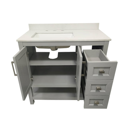 36 Inch Contemporary Bathroom Vanity with Storage Drawers and Sink Combo