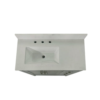 36 Inch Contemporary Bathroom Vanity with Storage Drawers and Sink Combo