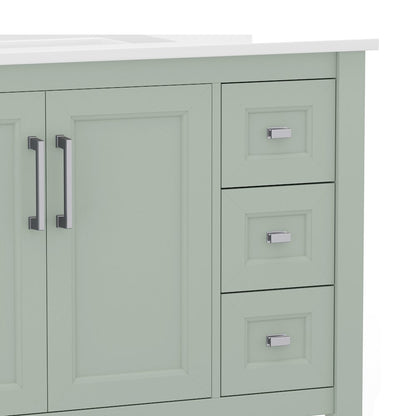 36in Bathroom Vanity with Storage Drawers and Sink Combo, Sage Frame