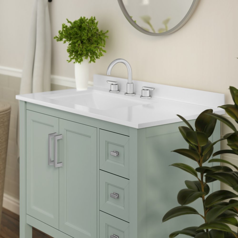 36in Bathroom Vanity with Storage Drawers and Sink Combo, Sage Frame