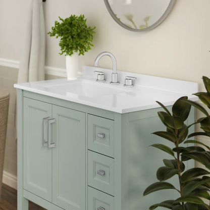 36in Bathroom Vanity with Storage Drawers and Sink Combo, Sage Frame