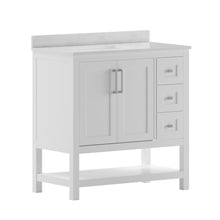 36 Inch Contemporary Bathroom Vanity with Storage Drawers and Sink Combo