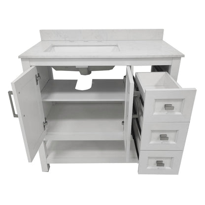 36 Inch Contemporary Bathroom Vanity with Storage Drawers and Sink Combo