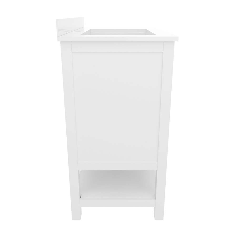 36in Bathroom Vanity with Storage Drawers and Sink Combo, White Frame