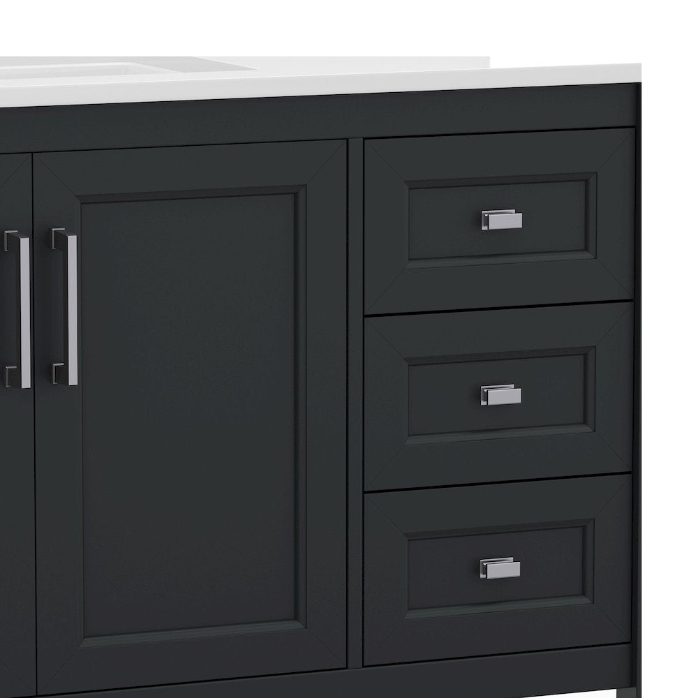 42in Bathroom Vanity with Storage Drawers and Sink Combo, Black Frame