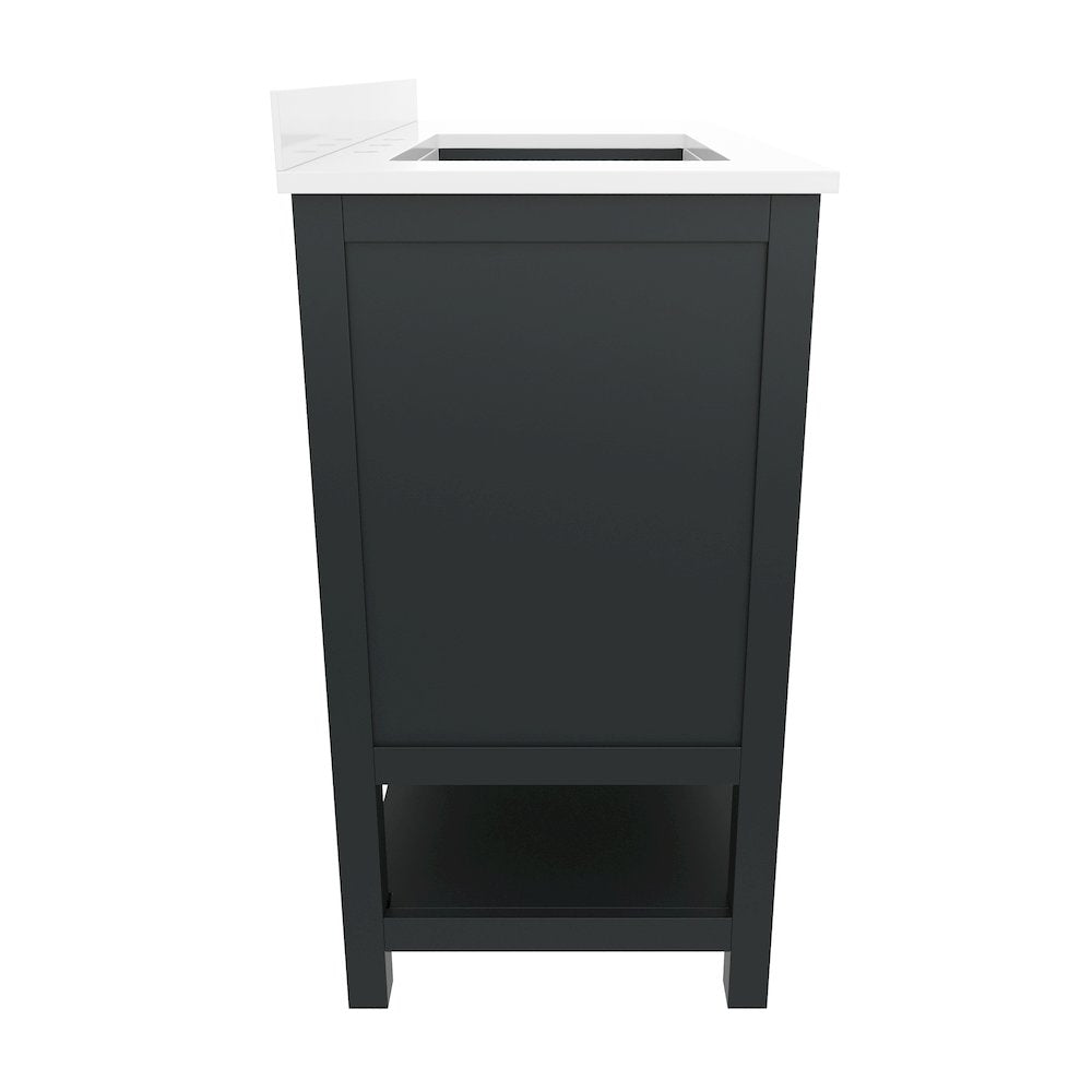 42in Bathroom Vanity with Storage Drawers and Sink Combo, Black Frame