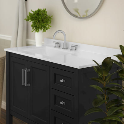 42in Bathroom Vanity with Storage Drawers and Sink Combo, Black Frame