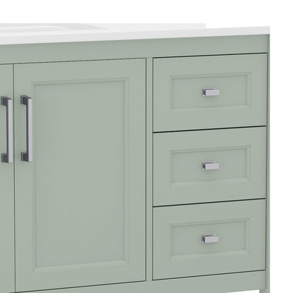 42in Bathroom Vanity with Storage Drawers and Sink Combo, Sage Frame
