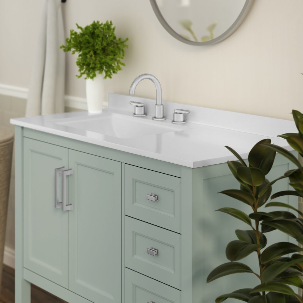 42in Bathroom Vanity with Storage Drawers and Sink Combo, Sage Frame
