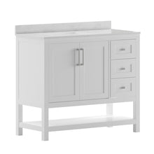 42 Inch Contemporary Bathroom Vanity with Storage Drawers and Sink Combo