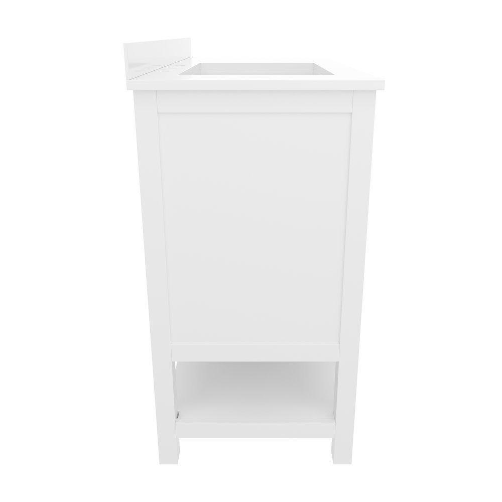 42in Bathroom Vanity with Storage Drawers and Sink Combo, White Frame