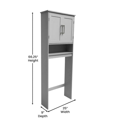 Modern Over the Toilet Bathroom Storage Cabinet Organizer, Gray
